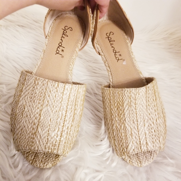Splendid Rattan Woven D'orsay Peep Toe Fla… - Picture 5 of 8